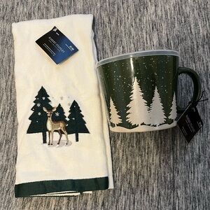 NWT Hobby Lobby Deer Dish Towel & Mug